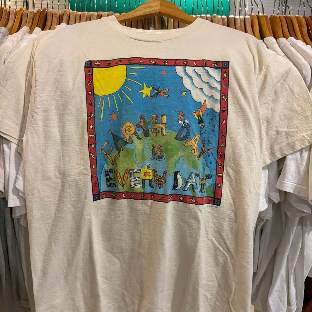 Vintage 1990 Earth Day Every Day Is Earth Day Art T-Shirt